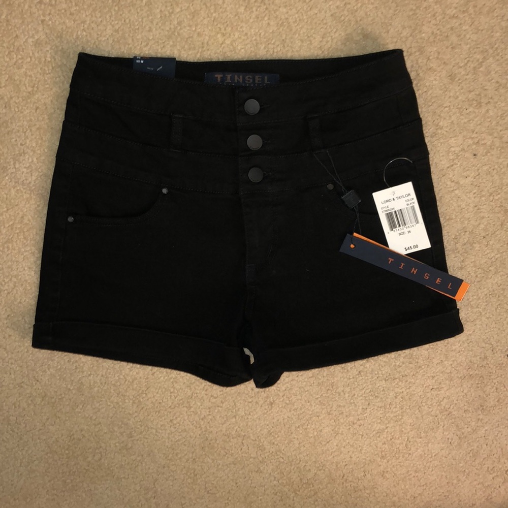 Tinsel high waisted black shorts
